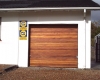 Single horizontal slatted meranti tip up door
