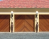 3 x Single diagonally slatted meranti tip up doors